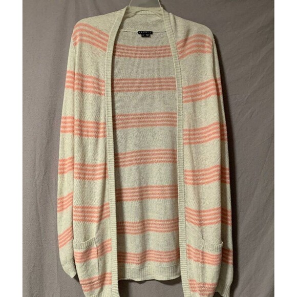 Theory Cardigan Womens Small Cashmere Blend Knit Pink Striped Cottagecore‎ Boho - Picture 1 of 8
